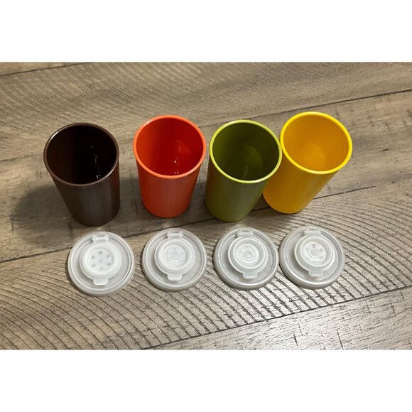 Tupperware Spice Container Set With Shaker Top Set of 4 Retro 102 634 629 - Picture 2 of 3
